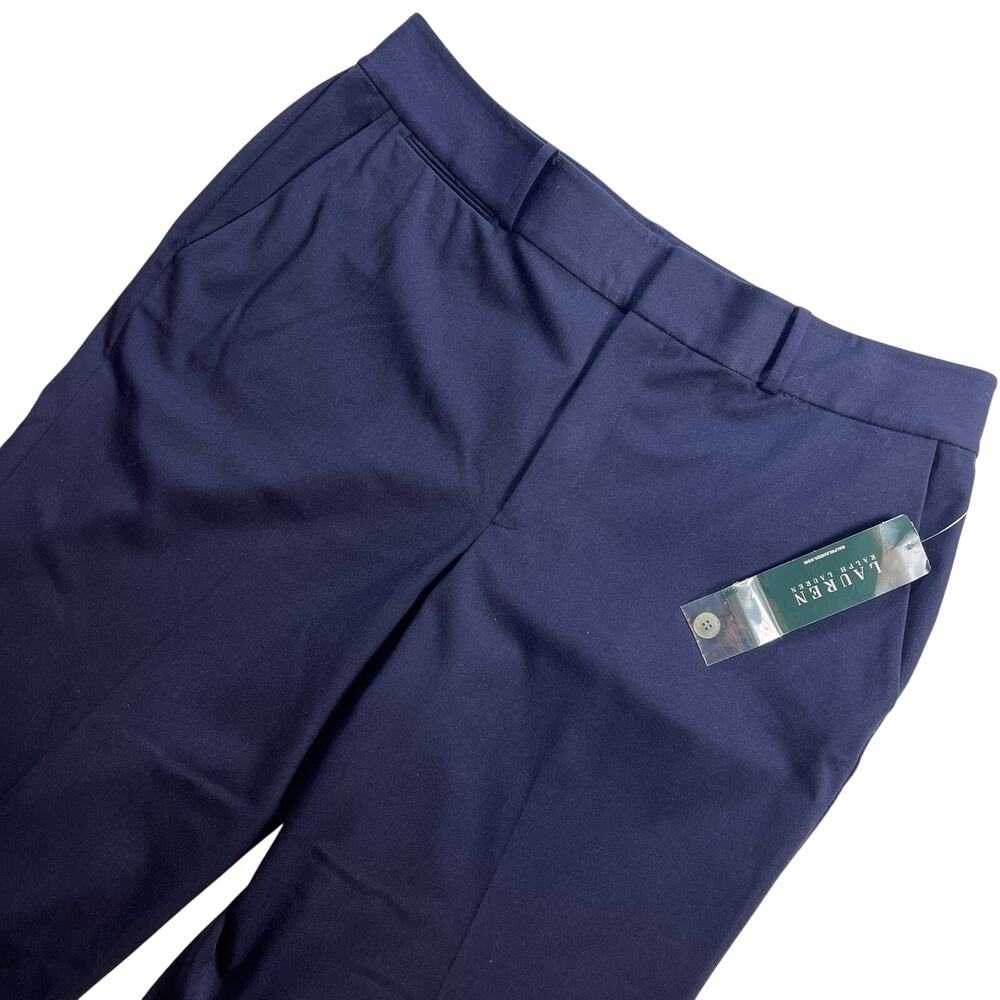 Lauren Ralph Lauren Navy Blue Dress Pants Womens NWT Wide Leg Trouser Size 14 - Picture 3 of 11